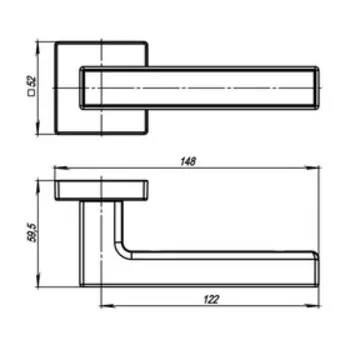 Ручка раздельная Armadillo SCREEN USQ8 SN/CP-3, цвет матовый хром/хром