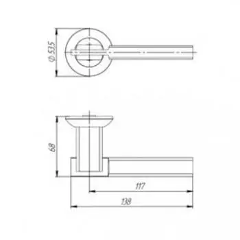 Ручка раздельная CITY TL ABG/CP-6, цвет зеленая бронза, цвет хром