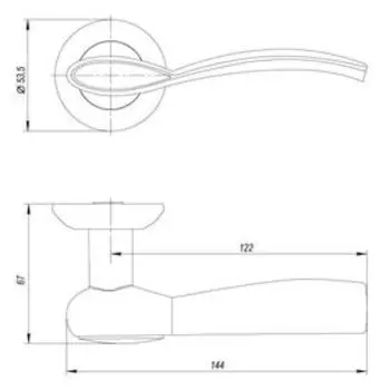 Ручка раздельная FENIX ZR SN/CP-3, цвет матовый никель, хром
