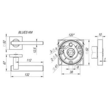 Ручка раздельная Fuaro BLUES KM SN/CP-3, цвет матовый хром/хром