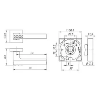 Ручка раздельная Fuaro CRYSTAL FLASH DM CF-17, цвет кофе
