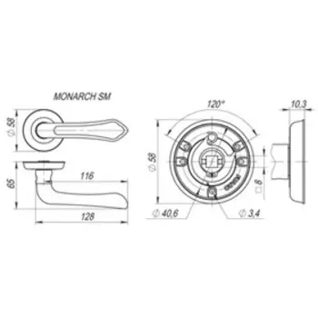 Ручка раздельная Fuaro MONARCH SM MAB-6, цвет темная бронза