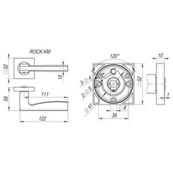 Ручка раздельная Fuaro ROCK KM SN/CP-3, цвет матовый хром/хром