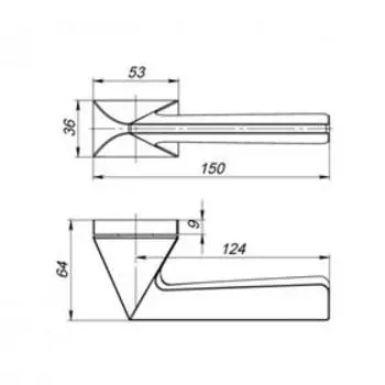 Ручка раздельная IRON UCS BPVD-77, цвет вороненый никель