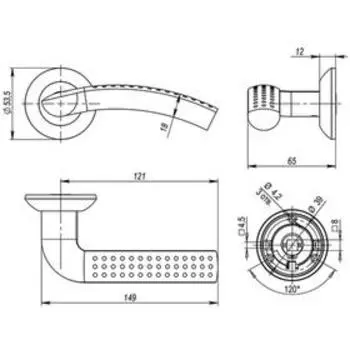 Ручка раздельная LOGICA TL SN/CP-3 XL, цвет матовый никель, хром