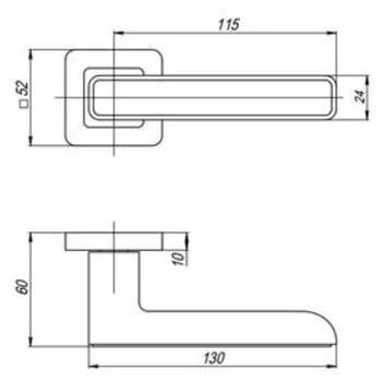 Ручка раздельная MARS QR/HD GR/CP-23, цвет графит, хром