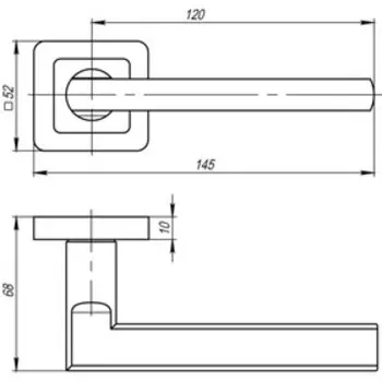 Ручка раздельная Punto PLUTON QR GR/CP-23, цвет графит/хром