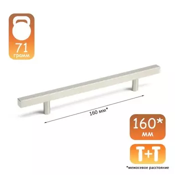 Ручка-рейлинг квадрат CAPPIO, м/о 160 мм, L=250 мм, нержавеющая сталь