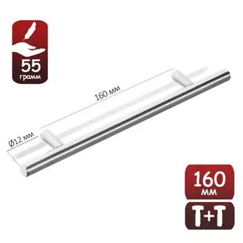 Ручка-рейлинг CAPPIO FRIDA, нержавеющая сталь, d=12 мм, м/о 160 мм, цвет матовый никель