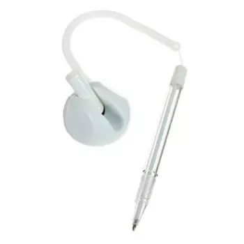 Ручка шариковая 0.5 мм на подставке «Стоп» с липучкой и шнуром, стержень синий, корпус белый