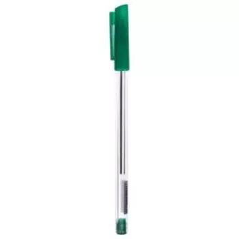 Ручка шариковая 0,7 мм, стержень зелёный, корпус прозрачный с зеленым колпачком