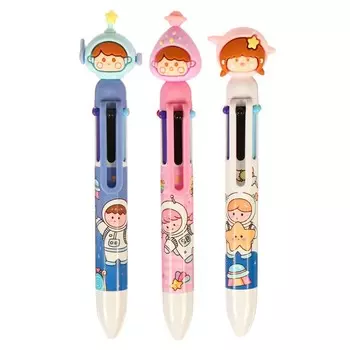 Ручка шариковая "Космонавт" 6-цветная, 0.5 мм, МИКС (штрихкод на штуке)