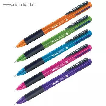 Ручка шариковая автоматическая 0.7 мм, Berlingo "Multicolor", микс 4 цвета