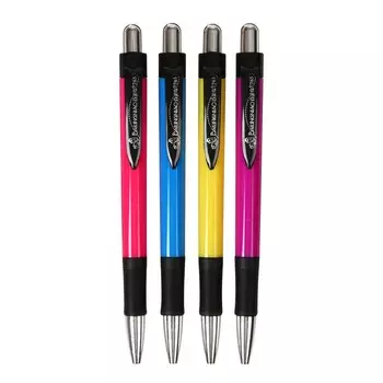 Ручка шариковая автоматическая 0,8 мм синяя, корпус МИКС