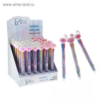 Ручка шариковая автоматическая "Новый год. Снеговик", 10-ти цветная