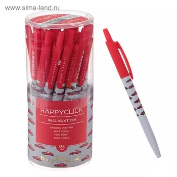 Ручка шариковая автоматическая BrunoVisconti. HappyClick «Красные автомобили», узел 0.5 мм, синий стержень