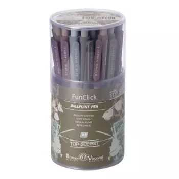 Ручка шариковая автоматическая FreshWrite FunClick. Top Secret, узел 0.7 мм, синие пигментные чернила, корпус Soft Touch, МИКС