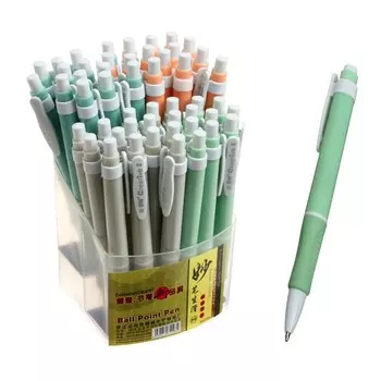 Ручка шариковая, автоматическая, линия 1,0 мм, стержень синий, корпус МИКС "Пастель" с резиновым держателем