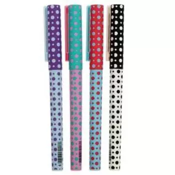 Ручка шариковая Berlingo Funline XL. Dots, 0,7 мм, резиновый упор, рисунок на корпусе, синяя, микс