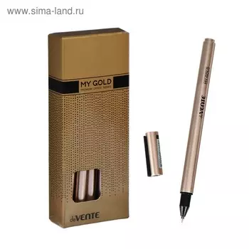 Ручка шариковая deVENTE My Gold 0,7 мм, ультрагладкое письмо, синие чернила, масляная основа, золотой корпус