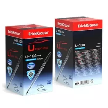 Ручка шариковая ErichKrause U-108 Classic Stick, игольчатый узел 1,0 мм, чернила чёрные, ультра-мягкое письмо