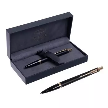 Ручка шариковая Parker Urban Core Muted Black GT M, корпус из латуни, чёрный матовый/ золото, синие чернила (1931576)