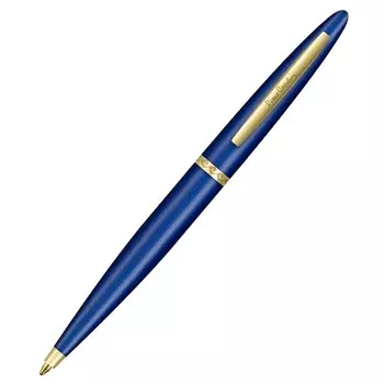 Ручка шариковая PIERRE CARDIN CAPRE, корпус латунь и лак, отделка сталь и позолота, узел 1.0 мм, чернила синие, синяя