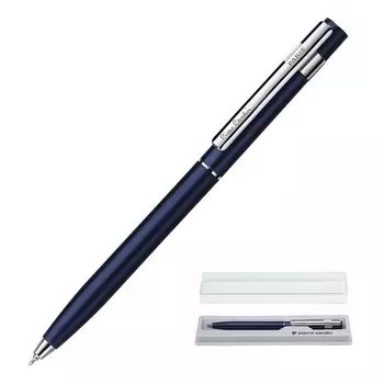 Ручка шариковая PIERRE CARDIN EASY, корпус алюминий, отделка сталь и хром, чернила синие, тёмно-синяя