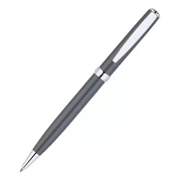 Ручка шариковая PIERRE CARDIN EASY, корпус латунь с сатиновым покрытием, отделка сталь и хром, чернила синие, серая