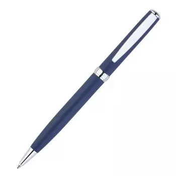 Ручка шариковая PIERRE CARDIN EASY, корпус латунь с сатиновым покрытием, отделка сталь и хром, чернила синие, синяя