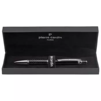Ручка шариковая PIERRE CARDIN GAMME, корпус алюминий, отделка глянцевый лак с хромом, узел 1.0 мм, чернила синие, черная