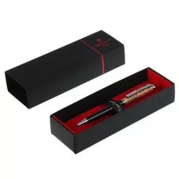 Ручка шариковая PIERRE CARDIN GAMME, корпус латунь лакированная, гравировка "античная медь", отделка позолота, узел 0.7 мм, чернила синие, черно-медна