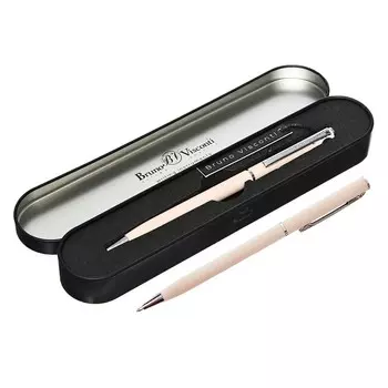 Ручка шариковая поворотная, 0.7 мм, BrunoVisconti PALERMO, стержень синий, металлический корпус Soft Touch пудровый, в футляре