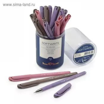 Ручка шариковая SoftWrite Rio, узел 0.5 мм, синие чернила на масляной основе, матовый корпус Silk Touch, МИКС