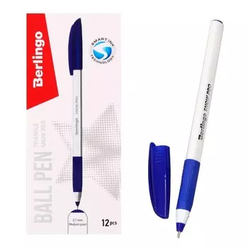 Ручка шариковая Triangle Snow Pro, узел 0.7 мм, чернила синие, грип