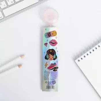 Ручка прикол шариковая синяя паста шиммер GRL