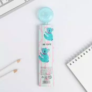 Ручка прикол шариковая синяя паста шиммер Koala