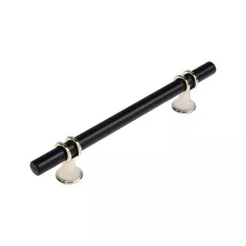 Ручка-скоба CAPPIO CAMDEN, м/о 128 мм, d=12 мм, пластик, цвет золото/черный