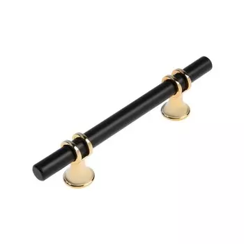 Ручка-скоба CAPPIO CAMDEN, м/о 96 мм, d=12 мм, пластик, цвет золото/черный