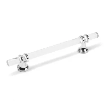 Ручка-скоба CAPPIO PK106, м/о 128 мм, d=12 мм, пластик, цвет прозрачный/хром