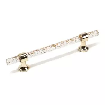 Ручка-скоба CAPPIO PK106, м/о 128 мм, d=12 мм, пластик, цвет прозрачно-золотой/золото