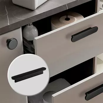 Ручка-скоба CAPPIO RSC021, алюминий, м/о 96 мм, цвет черный