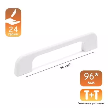 Ручка-скоба CAPPIO RSC023, алюминий, м/о 96 мм, цвет белый