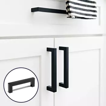 Ручка-скоба CAPPIO SQUARE RSC008, нержавеющая сталь, м/о 96 мм, цвет черный, 4 шт.