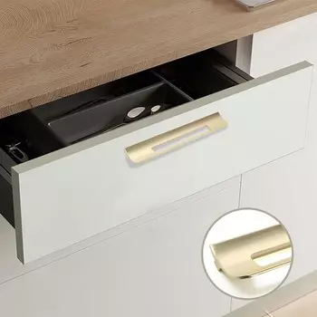 Ручка-скоба мебельная CAPPIO RS1402, м/о 192 мм, цвет сатиновое золото