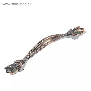 Ручка-скоба мебельная ТУНДРА PC178, м/о 96 мм, цвет медь