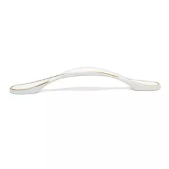 Ручка-скоба мебельная ТУНДРА PC181BL, м/о 128 мм, белая