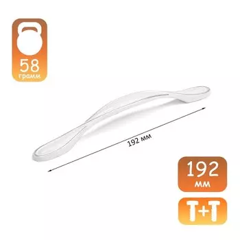 Ручка-скоба CAPPIO PC181BL, м/о 192 мм, цвет белый