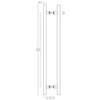 Ручка-скоба PH-22-25/825-INOX, нержавейка 304