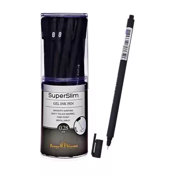 РУЧКА "Super Slim. Black" ГЕЛЕВАЯ, 0.28 ММ, СИНЯЯ